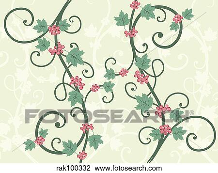 Drawing - Decorative vines. Fotosearch
