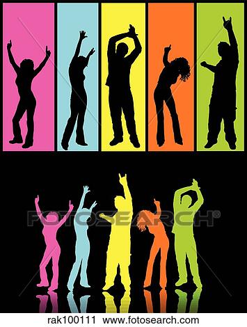 Clip Art - Disco dancers. Fotosearch