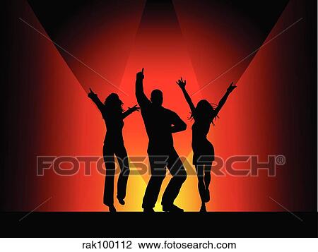Drawing - Disco dancers. Fotosearch