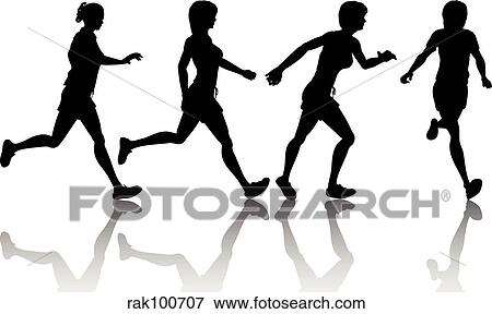 Female joggers View Large Illustration Stock Illustration - Female joggers. Fotosearch