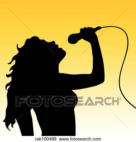 Stock Illustration - Female singer. Fotosearch