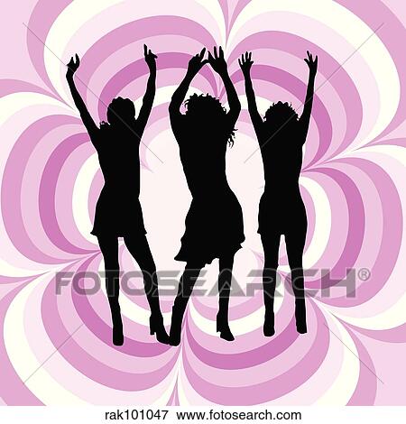 Stock Illustration - females dancing. Fotosearch