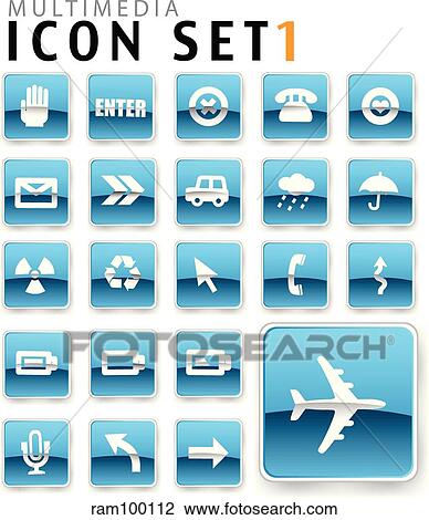Drawing - flat icon blue. Fotosearch