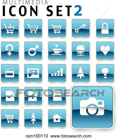 flat icon blue View Large Illustration Drawing - flat icon blue. Fotosearch