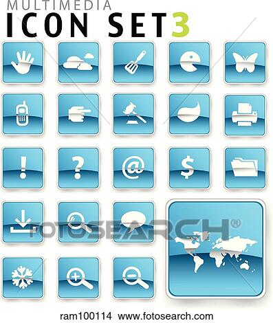 Stock Illustration - flat icon blue. Fotosearch