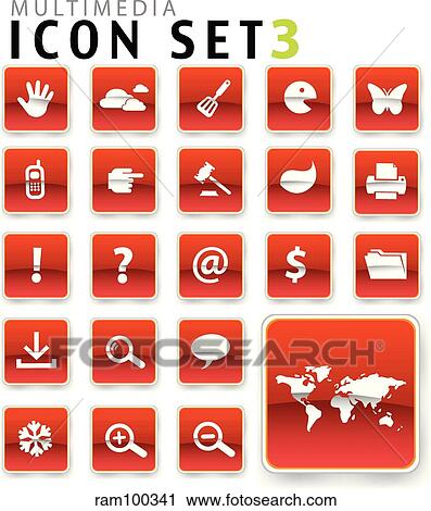 flat icon red View Large Illustration Clip Art - flat icon red. Fotosearch