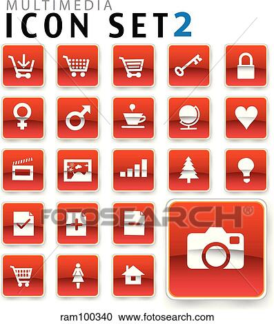 flat icon red View Large Illustration Clipart - flat icon red. Fotosearch