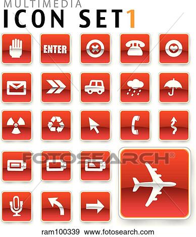 Stock Illustration - flat icon red. Fotosearch
