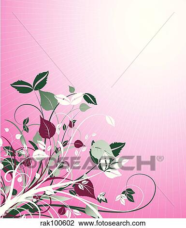 Drawing - Floral background. Fotosearch