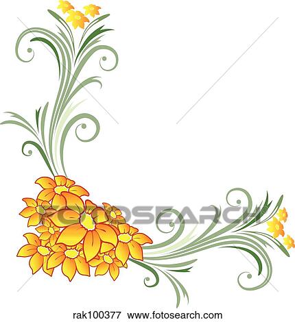 Stock Illustration - Floral corner. Fotosearch