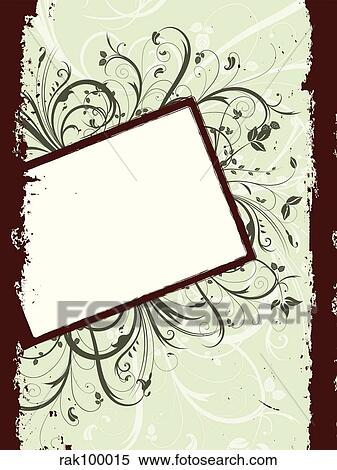 Stock Illustration - Floral grunge background. Fotosearch