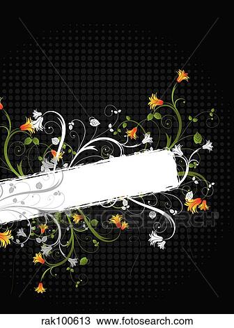 Floral grunge design View Large Illustration Drawing - Floral grunge design. Fotosearch