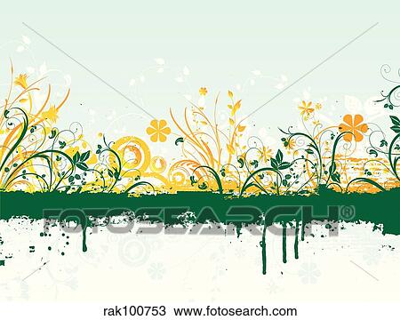 floral grunge View Large Illustration Drawing - floral grunge. Fotosearch
