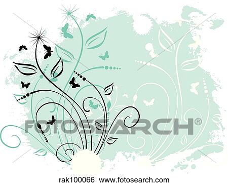 Floral grunge View Large Illustration Stock Illustration - Floral grunge. Fotosearch