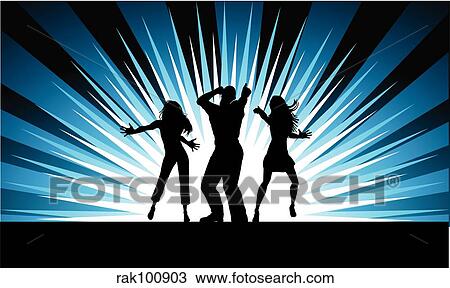 Drawing - Funky dancers. Fotosearch