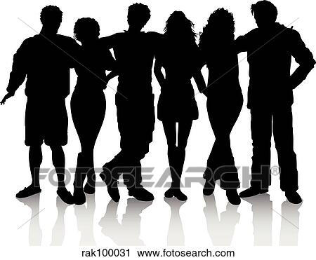 Clip Art - Group of friends. Fotosearch
