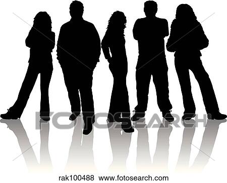 group of young people View Large Illustration Stock Illustration - group of young people. Fotosearch