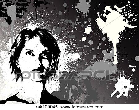 Stock Illustration - Grunge female. Fotosearch