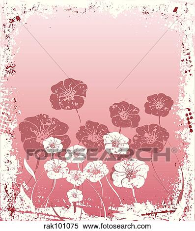 Grunge flowers View Large Illustration Stock Illustration - Grunge flowers. Fotosearch