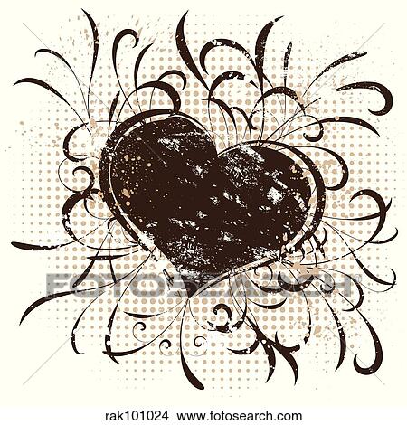 Grunge heart View Large Illustration Stock Illustration - Grunge heart. Fotosearch