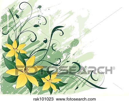 grunge lillies View Large Illustration Drawing - grunge lillies. Fotosearch