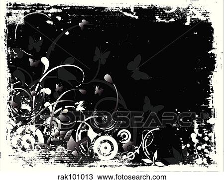 Drawing - Grunge nature. Fotosearch