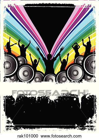 Clipart - grunge party. Fotosearch