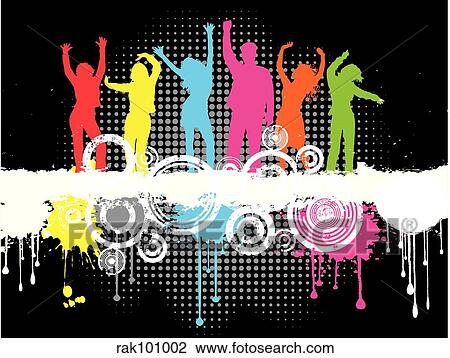 grunge party View Large Illustration Drawing - grunge party. Fotosearch