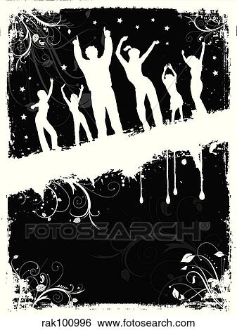 grunge party people View Large Illustration Stock Illustration - grunge party people. Fotosearch