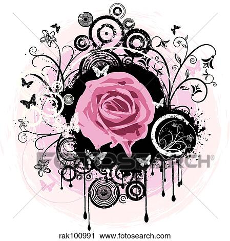 grunge rose abstract View Large Illustration Clip Art - grunge rose abstract. Fotosearch
