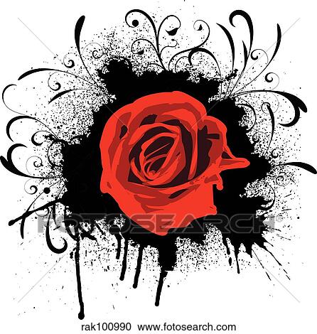 Grunge rose View Large Illustration Clipart - Grunge rose. Fotosearch