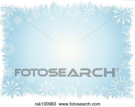 Drawing - Grunge snowflake border. Fotosearch