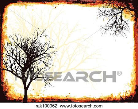 Drawing - Grunge trees. Fotosearch