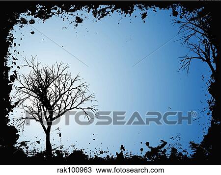 grunge trees View Large Illustration Drawing - grunge trees. Fotosearch