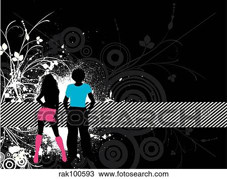 Drawing - Grunge youth. Fotosearch