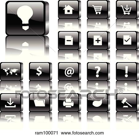 icon set View Large Illustration Clip Art - icon set. Fotosearch