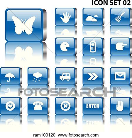 icon set View Large Illustration Clipart - icon set. Fotosearch