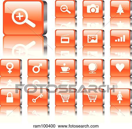 icon set View Large Illustration Clipart - icon set. Fotosearch