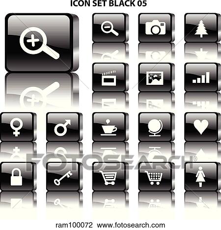 icon set View Large Illustration Drawing - icon set. Fotosearch