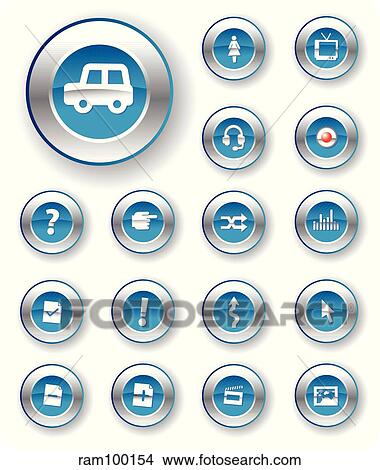 iconmetal blue white View Large Illustration Stock Illustration - iconmetal blue white. Fotosearch
