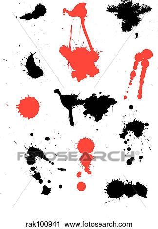 Ink splats View Large Illustration Clip Art - Ink splats. Fotosearch