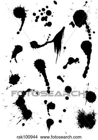 Stock Illustration - Ink splats. Fotosearch
