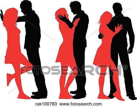 Drawing - loving couples. Fotosearch