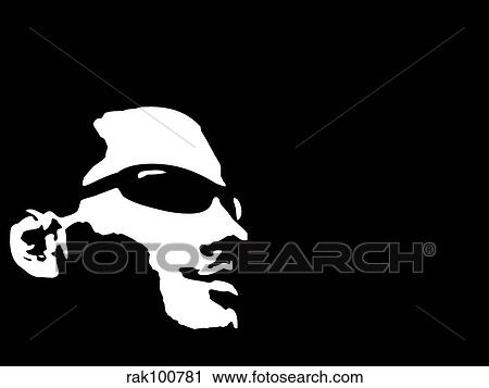 Clip Art - Male face. Fotosearch