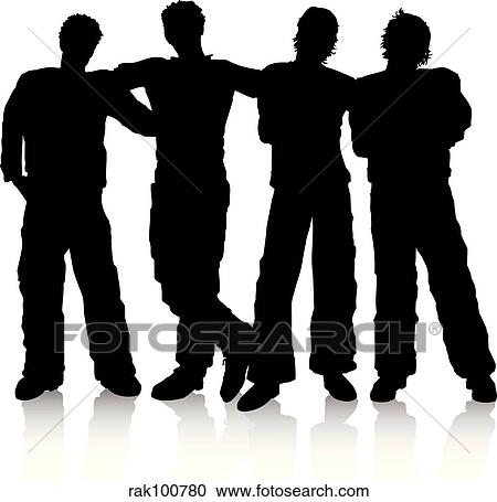 male friends View Large Illustration Clipart - male friends. Fotosearch