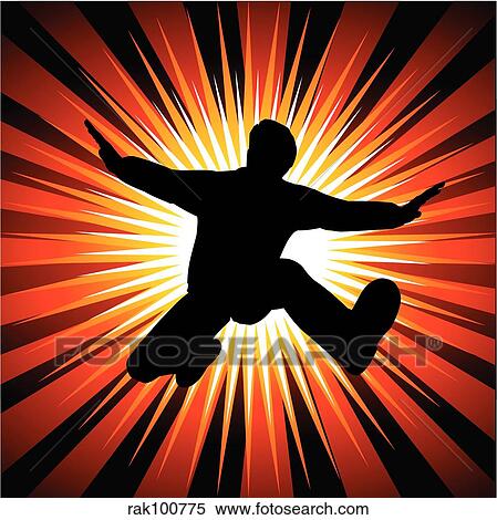 Stock Illustration - Man jumping out. Fotosearch