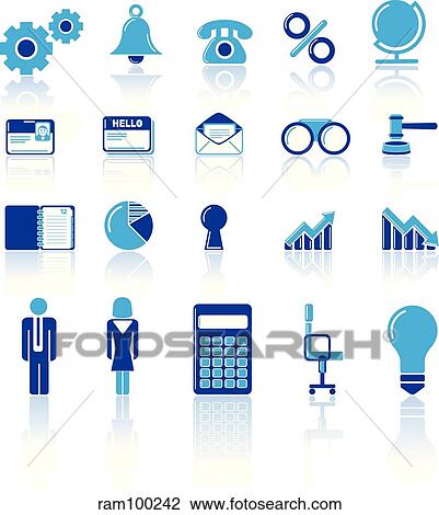 Drawing - office blue. Fotosearch