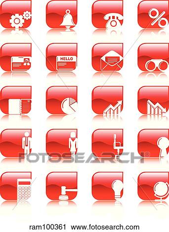 Clip Art - office red refl. Fotosearch