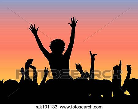 Outdoor party View Large Illustration Drawing - Outdoor party. Fotosearch