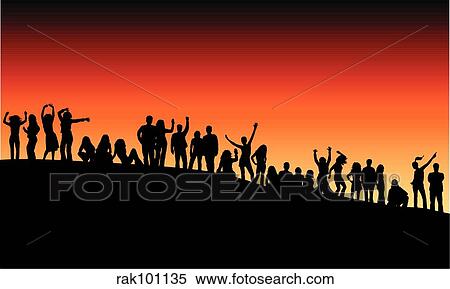 Stock Illustration - Outdoor party. Fotosearch